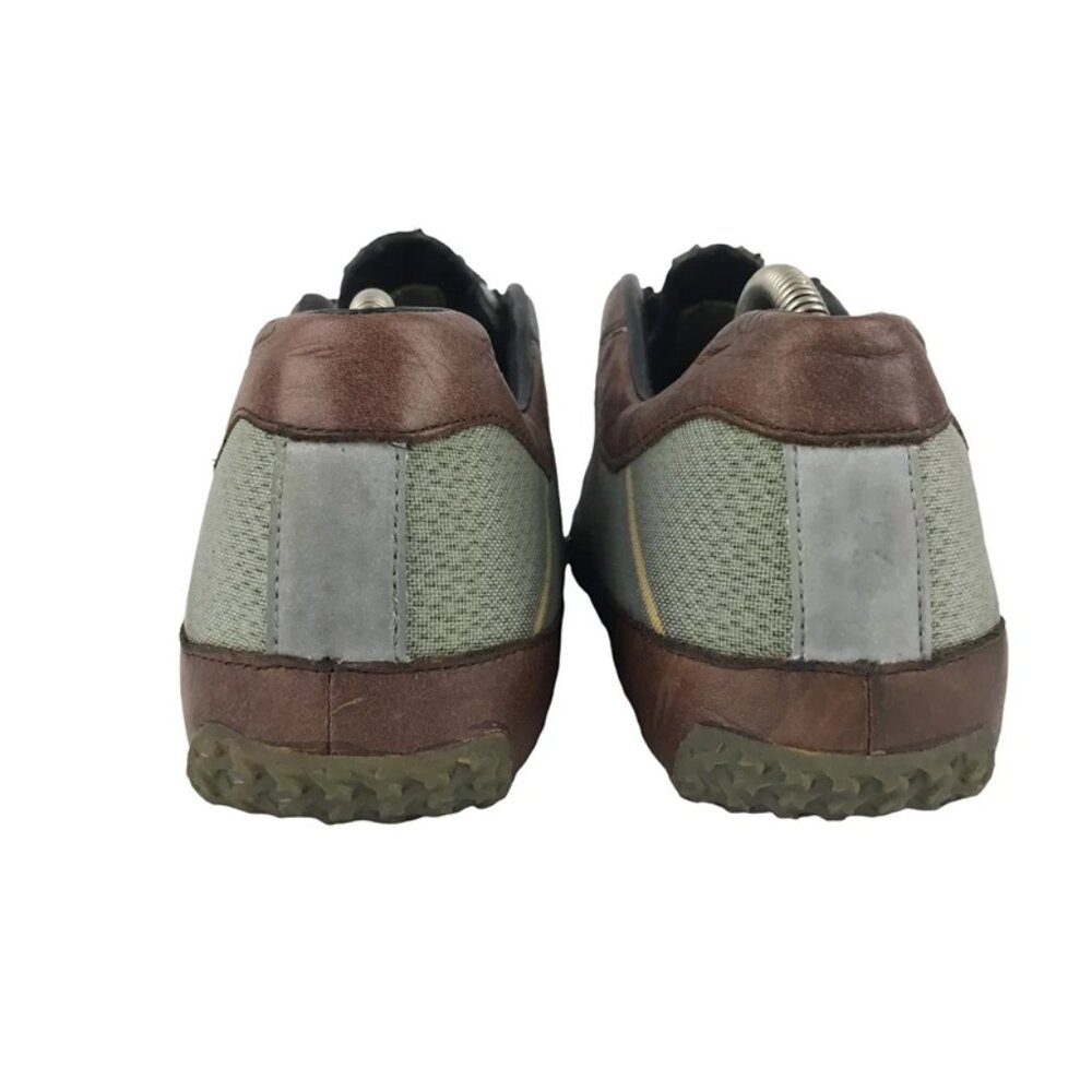 Medium Mens Brown Gray Yellow Leather Round Toe Sneaker‎ Shoes Size US 12 - Picture 5 of 9